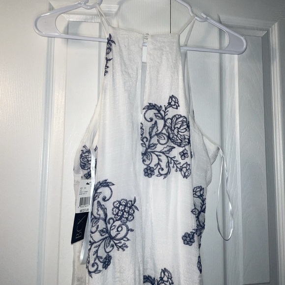 BCX Ivory Dress with Navy Floral Design - Picture 10 of 12